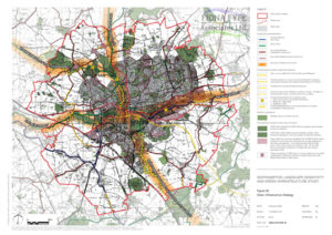 Extract from the Northampton LSGI Study, showing the recommended Green Infrastructure Strategy.